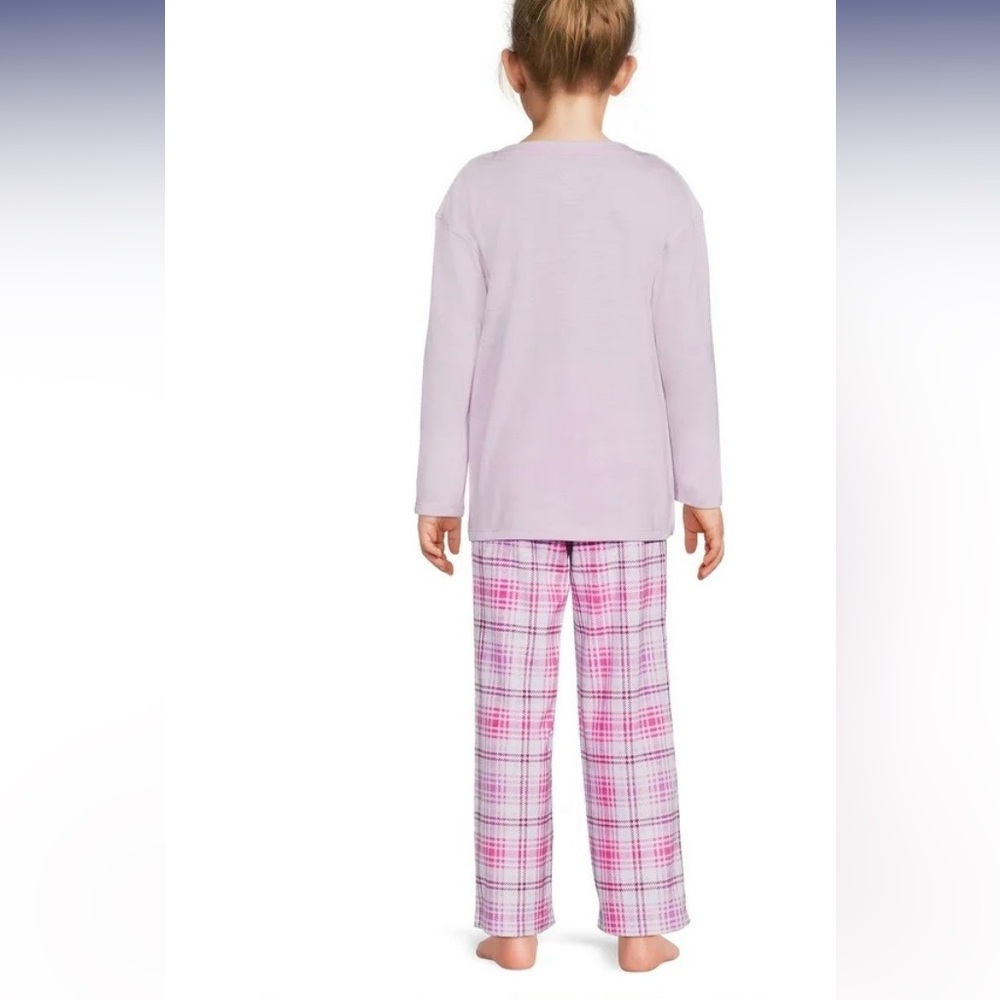 Wonder Nation Girls Long Sleeve 2-Piece Pajama Sleep Set - Picture 4 of 5